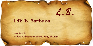 Léb Barbara névjegykártya